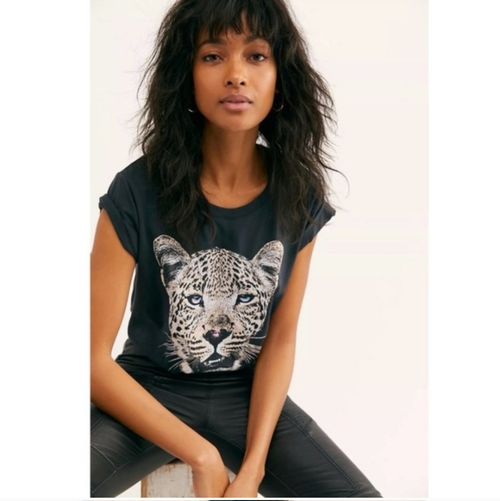 Daydreamer for free people leopard tshirt